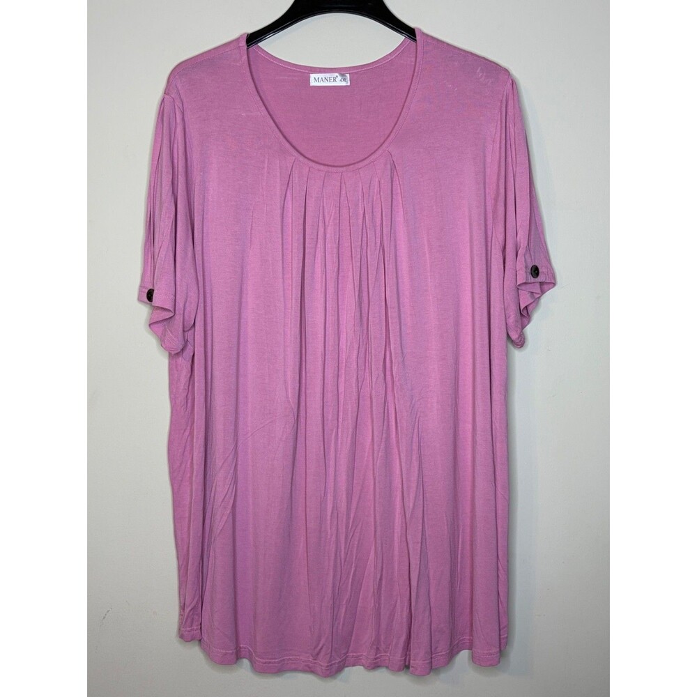 Maner Women's Pink Rayon & Spandex Tunic Top Size 4XL